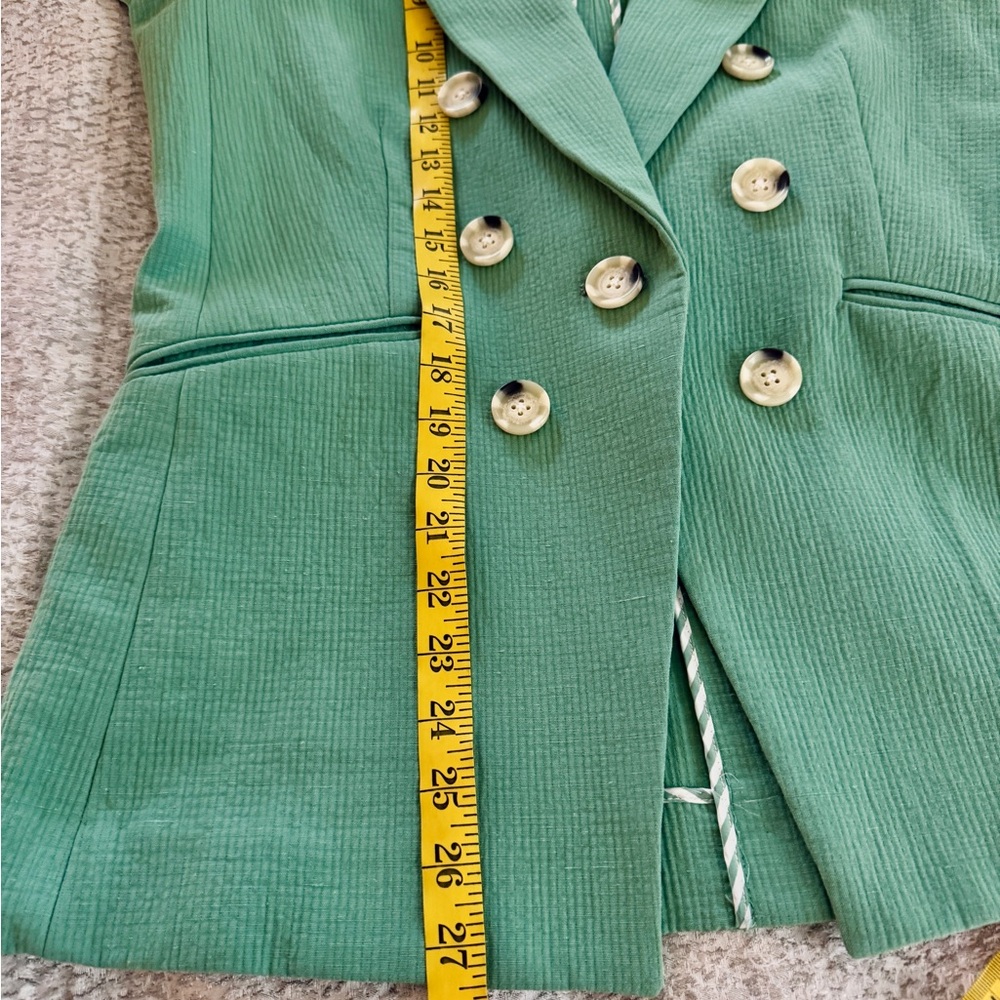 Veronica Beard Mint Green Double-Breasted Blazer - Picture 14 of 16